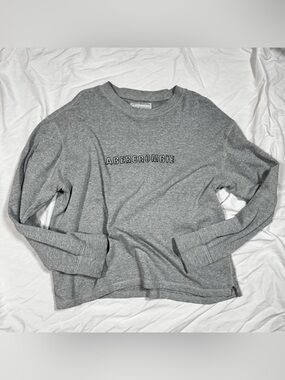 VTG Abercrombie & Fitch Surplus Wear Grey Embroidered Crewneck Sweatshirt Large